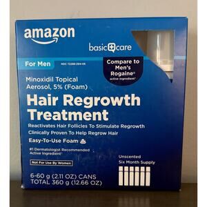 Hair Regrowth Treatment Men Minoxidil Topical Foam 6 Month Supply